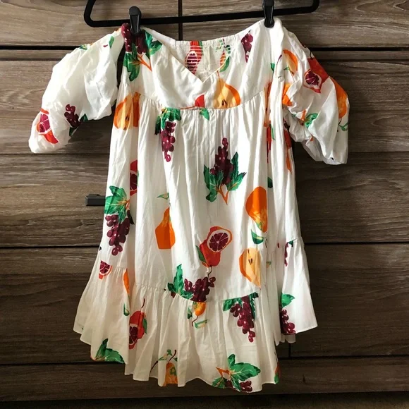 NWT UO Summer In Italy Off-Shoulder Mini Dress S - Picture 2 of 4